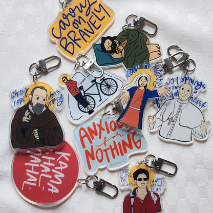 St. John Paul II (Missionary Biker) acrylic keychain