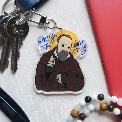 St. Padre Pio acrylic keychain