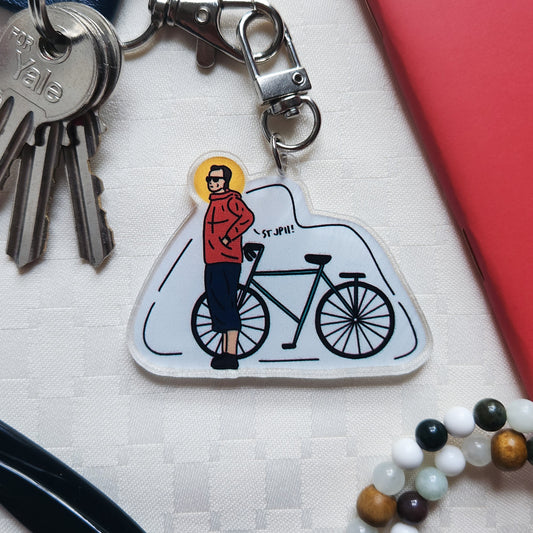 St. John Paul II (Missionary Biker) acrylic keychain