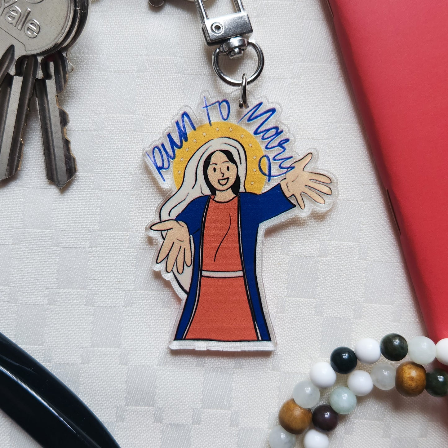 Run to Mary acrylic keychain