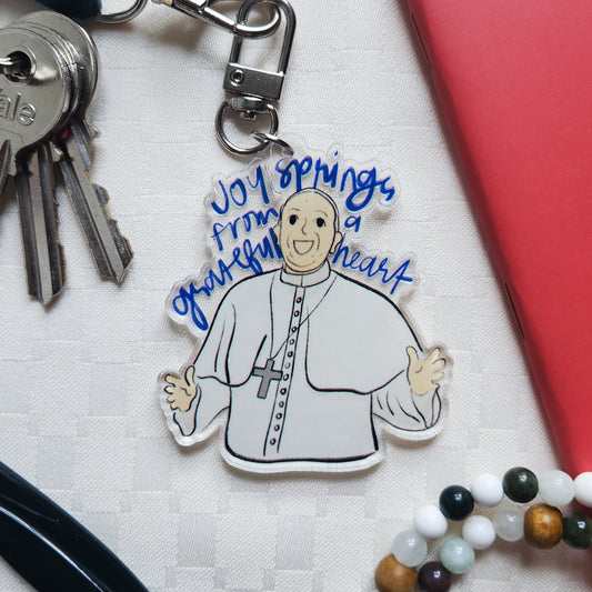 Pope Francis acrylic keychain
