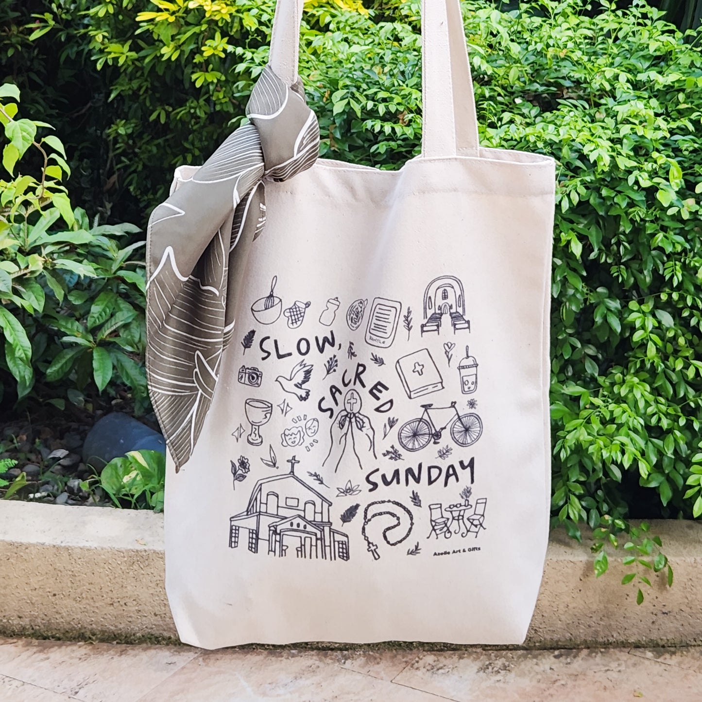 Slow, Sacred Sunday tote bag