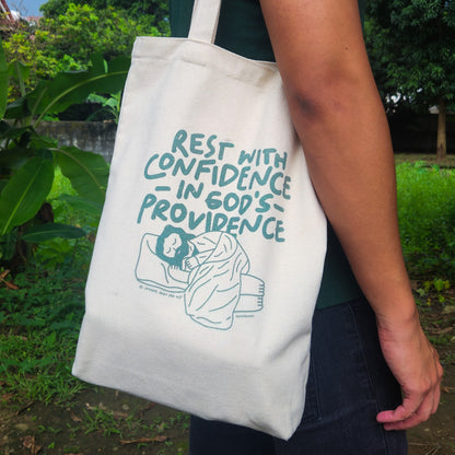 Confidence in Providence (Sleeping St. Joseph) tote bag