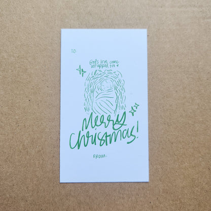 God's Love Came Wrapped Too | Christmas gift tags